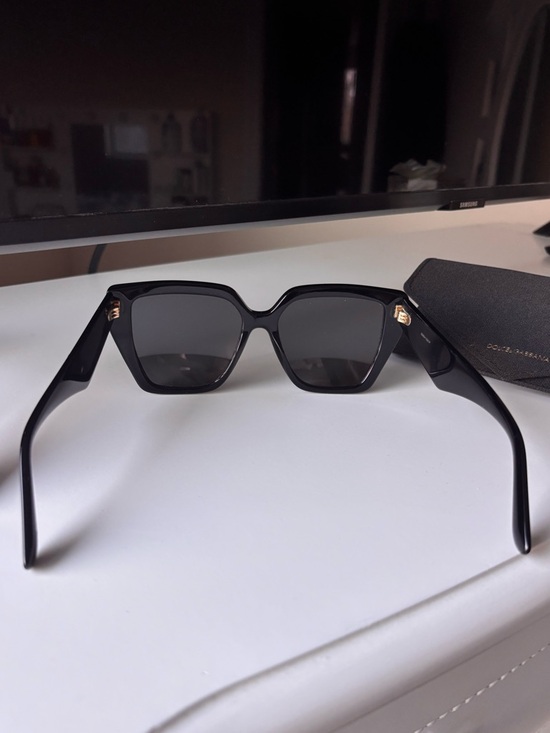 Dolce & Gabbana Black Sunglasses with Gold DG Women’s DG4438 55MM - Picture 7 of 10